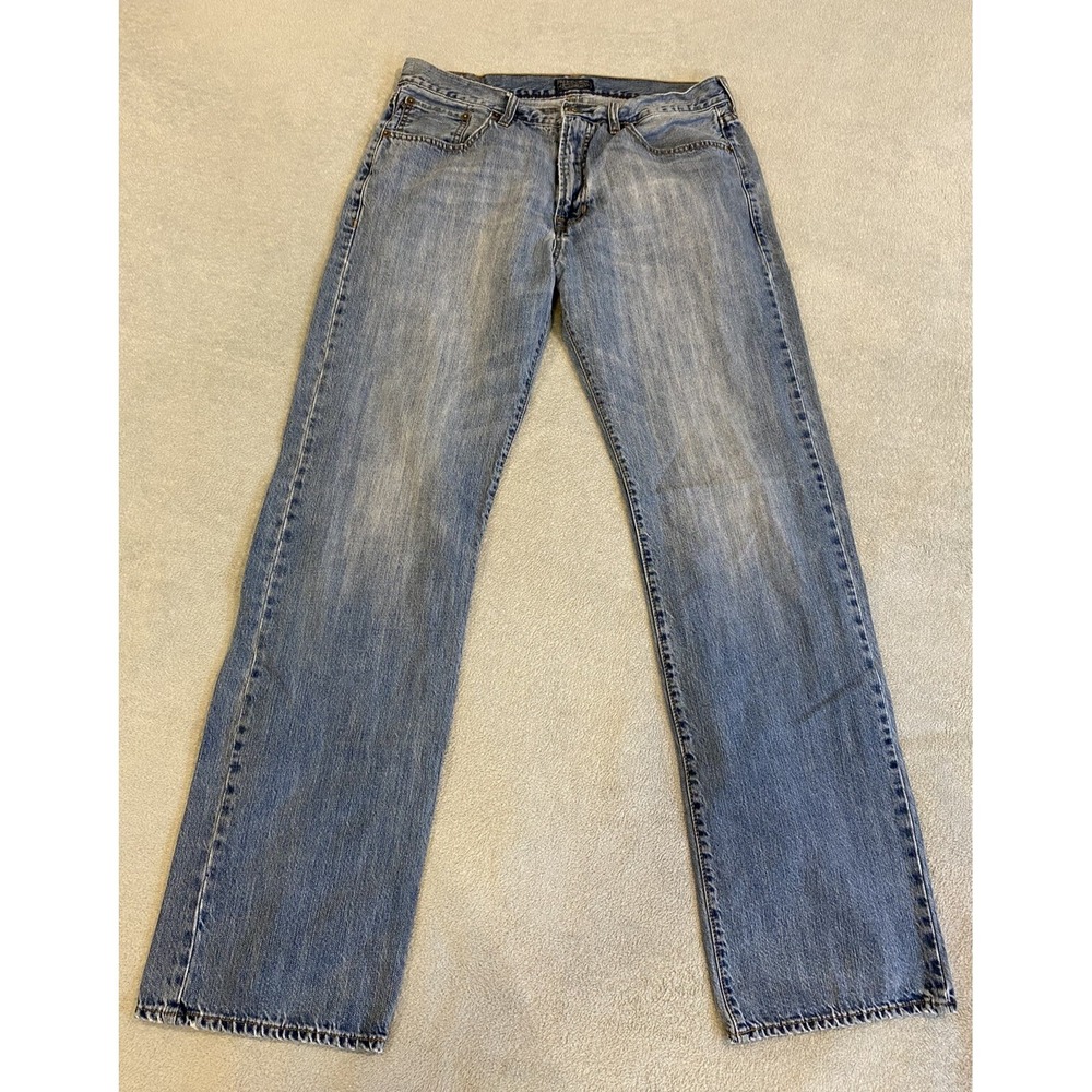 Polo Ralph Lauren Jeans Mens 34x34 Straight Light Wash Blue Denim